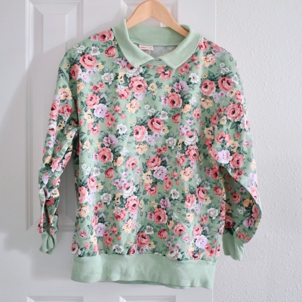 Vintage collar floral shirt